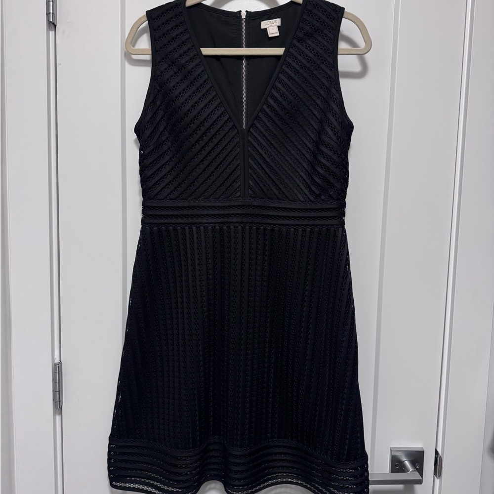 J. Crew Black Textured Mini Dress